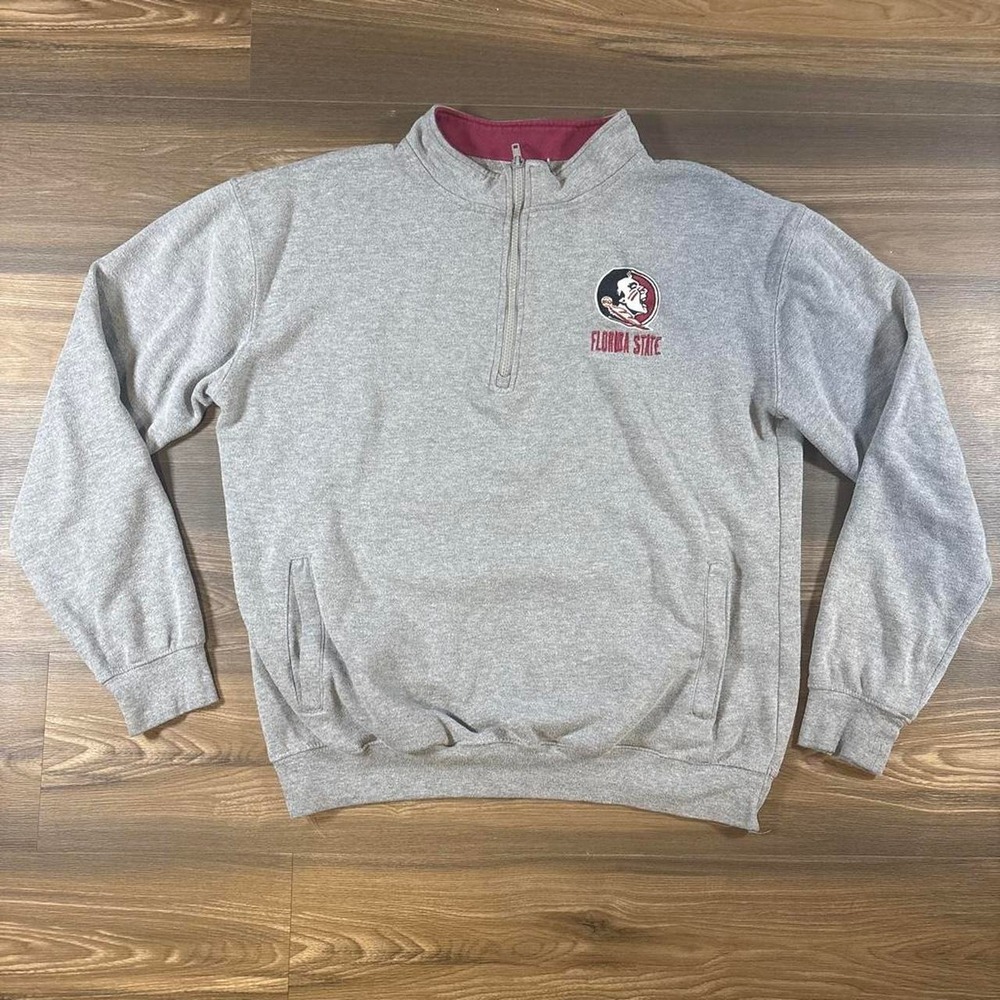 Gray Florida State Seminoles quarter zip sweatshirt